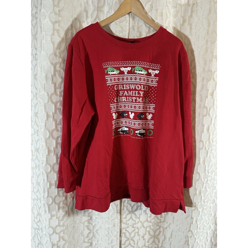 Christmas Vacation Holiday Red Sweatshirt Plus Size 22